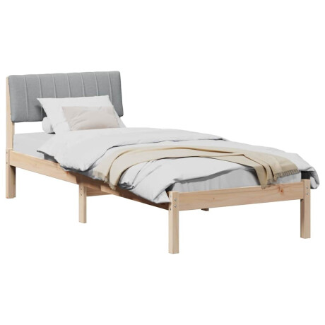 vidaXL Bedframe Bruin en lichtgrijs 75 x 190 cm Massief grenenhout afbeelding3 - 1