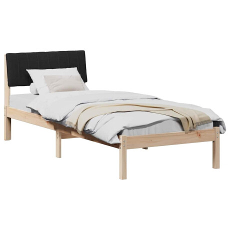 vidaXL Bedframe Bruin en zwart 75 x 190 cm Massief grenenhout afbeelding3 - 1