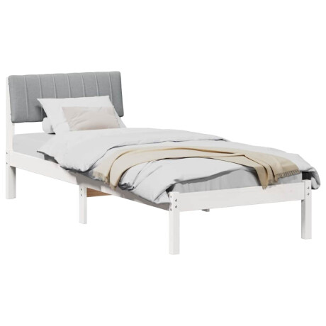 vidaXL Bedframe Wit en lichtgrijs 75 x 190 cm Massief grenenhout afbeelding3 - 1