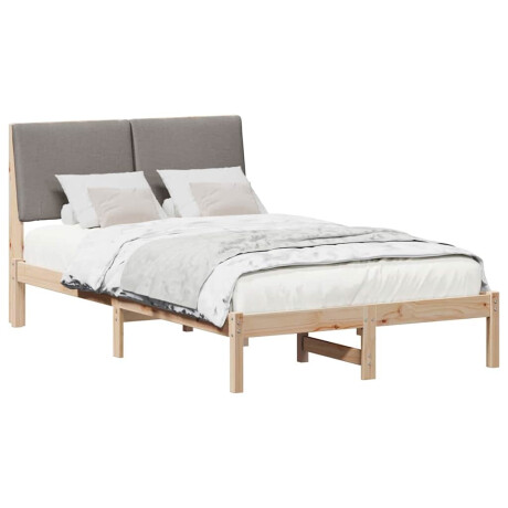 vidaXL Bedframe Bruin en taupe 120 x 200 cm Massief grenenhout afbeelding3 - 1
