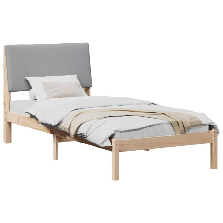 vidaXL Bedframe Bruin en lichtgrijs 100 x 200 cm Massief grenenhout afbeelding3 - 1