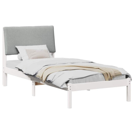 vidaXL Bedframe Wit en lichtgrijs 100 x 200 cm Massief grenenhout afbeelding3 - 1