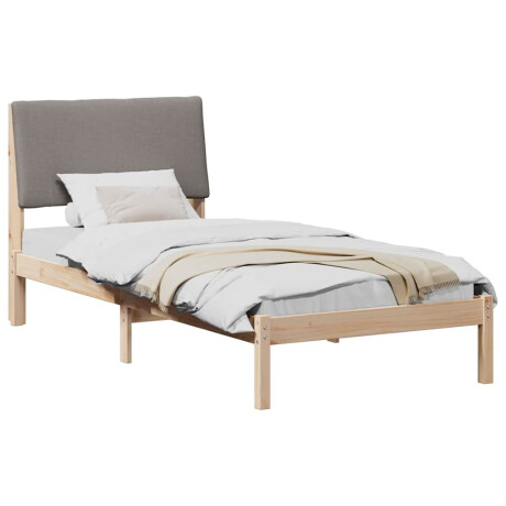 vidaXL Bedframe Bruin en taupe 90 x 200 cm Massief grenenhout afbeelding3 - 1