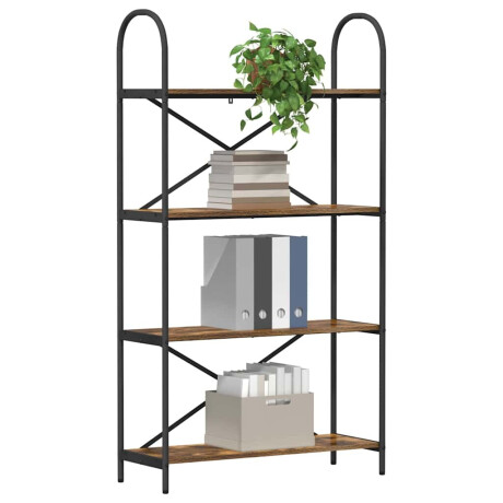 vidaXL Boekenkast Gerookt eiken 80 x 30 x 146 cm Bewerkt hout afbeelding3 - 1