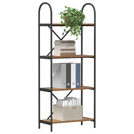 vidaXL Boekenkast Gerookt eiken 60 x 30 x 146 cm Bewerkt hout afbeelding3 - 1