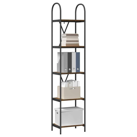 vidaXL Boekenkast Gerookt eiken 40 x 30 x 183 cm Bewerkt hout afbeelding3 - 1