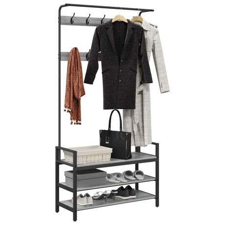 vidaXL Kapstok met plank Grijs sonoma 95 x 34 x 184 cm Bewerkt hout afbeelding3 - 1