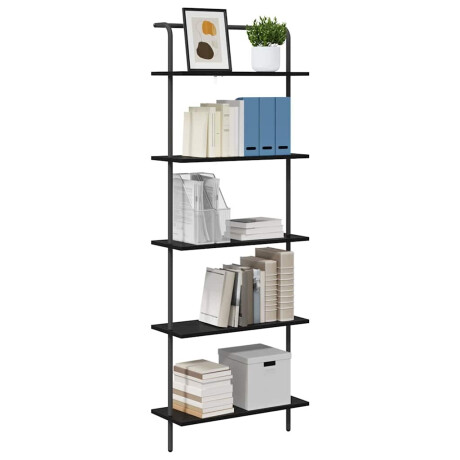 vidaXL Boekenkast Zwart eiken 60 x 24 x 168 cm Bewerkt hout afbeelding3 - 1