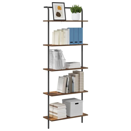 vidaXL Boekenkast Gerookt eiken 60 x 24 x 168 cm Bewerkt hout afbeelding3 - 1