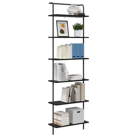 vidaXL Boekenkast Zwart eiken 60 x 24 x 203 cm Bewerkt hout afbeelding3 - 1