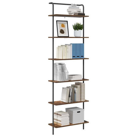 vidaXL Boekenkast Gerookt eiken 60 x 24 x 203 cm Bewerkt hout afbeelding3 - 1