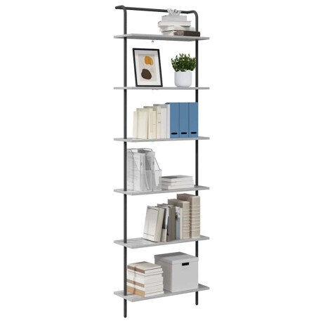 vidaXL Boekenkast Grijs Sonoma 60 x 24 x 203 cm Bewerkt hout afbeelding3 - 1