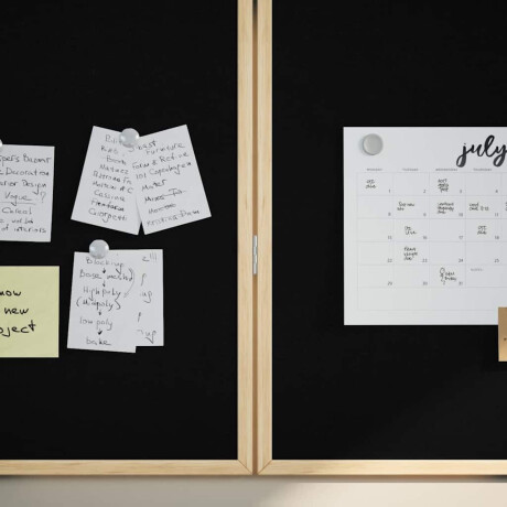 vidaXL Bulletinbord Zwart 80 x 80 x 1.4 cm Massief grenenhout afbeelding3 - 1