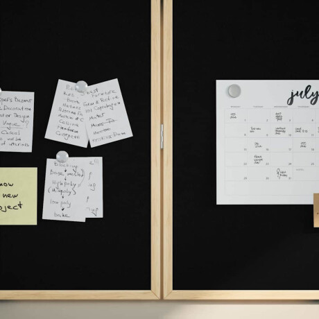 vidaXL Bulletinbord Zwart 100 x 100 x 1,4 cm Massief grenenhout afbeelding3 - 1