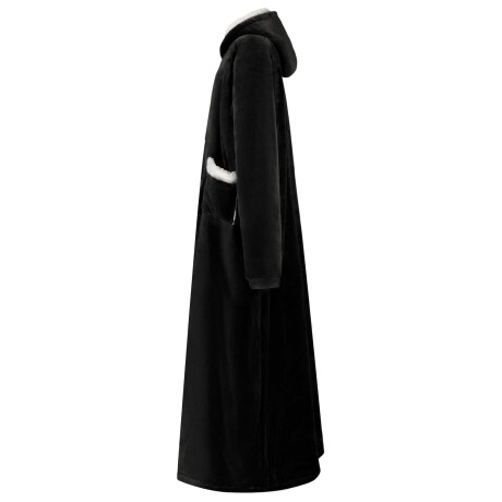 vidaXL Deken hoodie Zwart l Fleece en Flanel afbeelding3 - 1