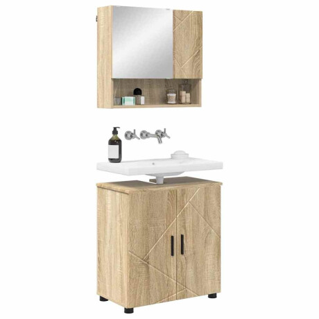 vidaXL Badkamermeubelset met opslag 2 pcs Sonoma eiken 61 x 35 x 64 cm afbeelding3 - 1