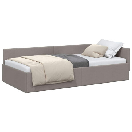 vidaXL Hoekbedframe Taupe 90 x 200 cm Stof en Geïmproviseerd hout afbeelding3 - 1