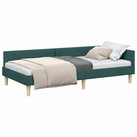 vidaXL Hoekbedframe Donkergroen 90 x 190 cm Stof afbeelding3 - 1