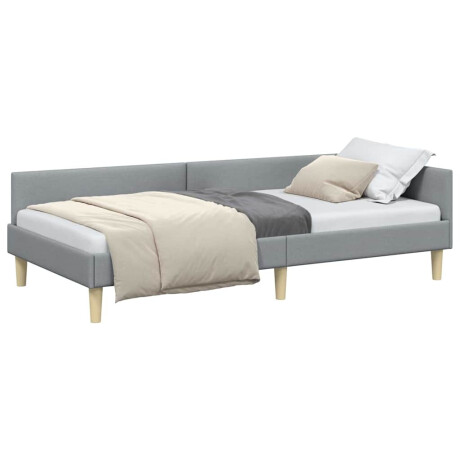 vidaXL Hoekbedframe Lichtgrijs 90 x 200 cm Stof afbeelding3 - 1