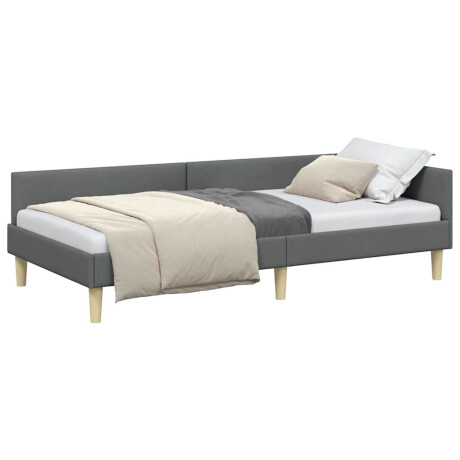 vidaXL Hoekbedframe Donkergrijs 90 x 200 cm Stof afbeelding3 - 1