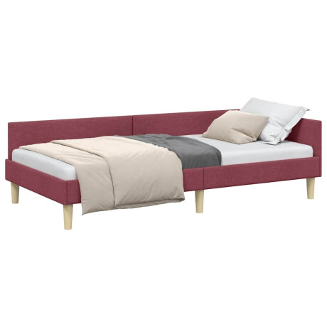 vidaXL Hoek Bed Frame Wijnrood 90 x 200 cm Stof en Geengineerd Hout afbeelding3 - 1