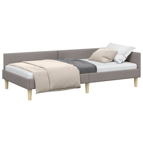 vidaXL Hoek Bed Frame Taupe 90 x 200 cm Stof en Geengineerd Hout afbeelding3 - 1