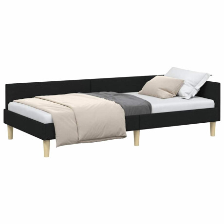 vidaXL Hoekbedframe Zwart 100 x 200 cm Stof afbeelding3 - 1