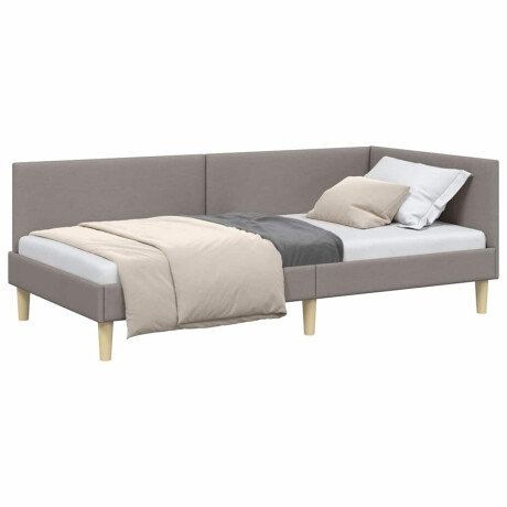 vidaXL Hoekbedframe Taupe 100 cm x 200 cm Stof en multiplex afbeelding3 - 1