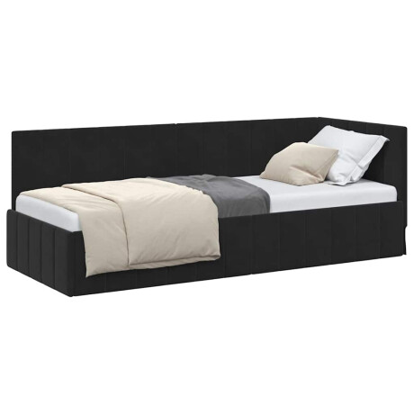 vidaXL Hoekbedframe met hoofdeinde Zwart 80 cm x 200 cm Fluweel afbeelding3 - 1