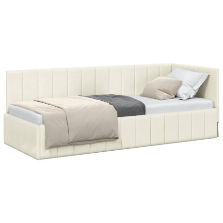 vidaXL Hoekbedframe met hoofdeinde Crème 80 x 200 cm Fluweel afbeelding3 - 1