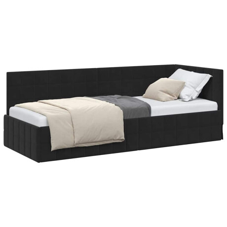 vidaXL Hoekbedframe met hoofdeinde Zwart 80 cm x 200 cm Fluweel afbeelding3 - 1