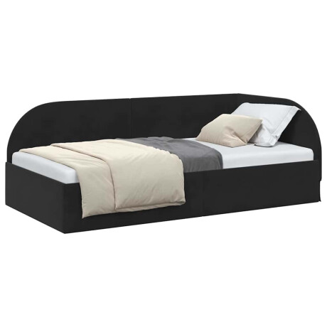 vidaXL Hoekbedframe met hoofdeinde Zwart 90 cm x 190 cm Fluweel afbeelding3 - 1