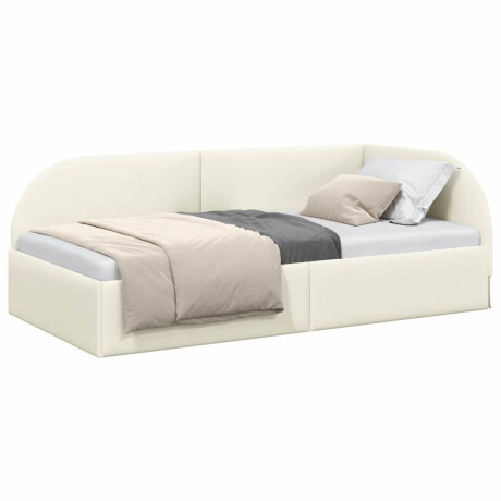 vidaXL Hoekbedframe met hoofdeinde Crème 100 x 200 cm Fluweel afbeelding3 - 1