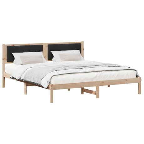 vidaXL Bedframe met hoofdeinde Zwart 200 x 200 cm Massief grenenhout afbeelding3 - 1