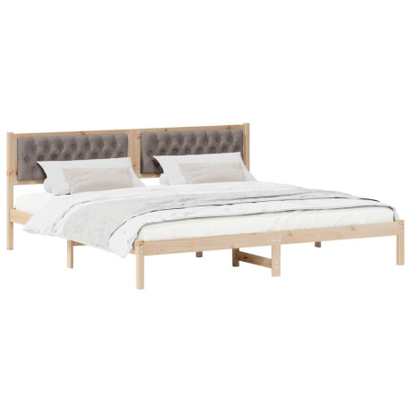 vidaXL Bedframe met hoofdeinde Taupe 200 x 200 cm Stof afbeelding3 - 1