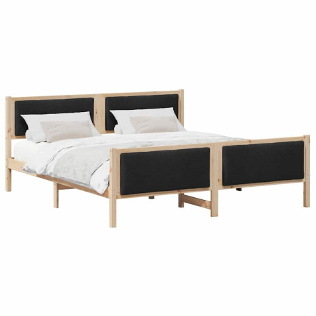 vidaXL Bedframe met hoofdeinde Zwart 200 x 200 cm Stof afbeelding3 - 1