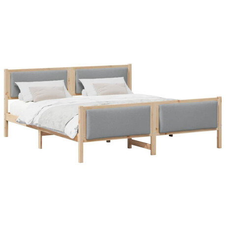vidaXL Bedframe met hoofdeinde Lichtgrijs 180 x 200 cm Stof afbeelding3 - 1