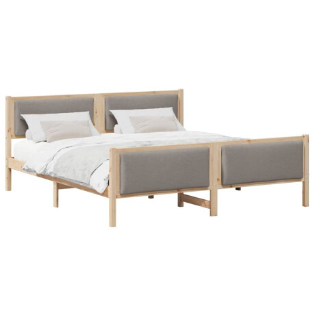 vidaXL Bedframe met hoofdeinde Taupe 180 x 200 cm Stof afbeelding3 - 1
