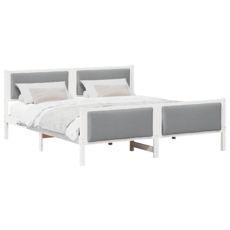 vidaXL Bedframe met hoofdeinde Lichtgrijs 180 x 200 cm Stof afbeelding3 - 1