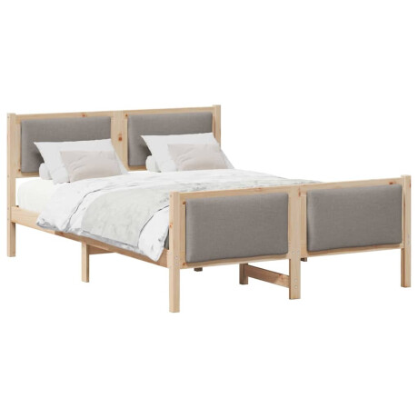 vidaXL Bedframe met hoofdeinde Taupe 160 x 200 cm Stof afbeelding3 - 1