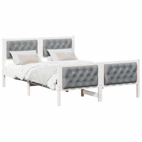 vidaXL Bedframe Lichtgrijs 140 x 190 cm Massief grenenhout afbeelding3 - 1