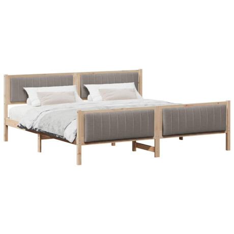 vidaXL Bedframe Bruin en taupe 200 x 200 cm Massief grenenhout afbeelding3 - 1