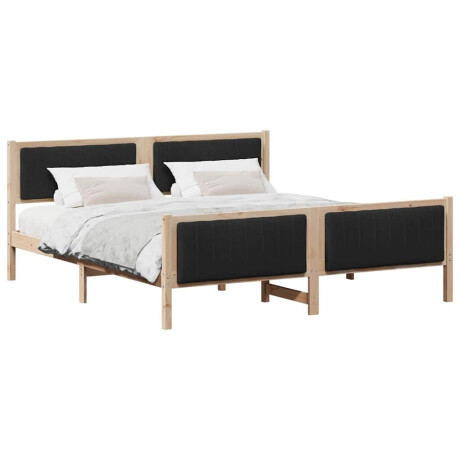 vidaXL Bedframe Bruin en zwart 180 x 200 cm Massief grenenhout afbeelding3 - 1
