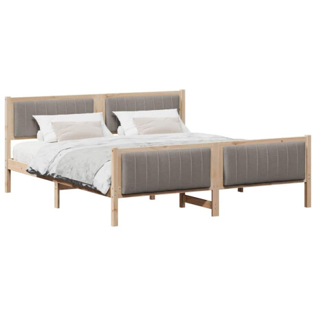vidaXL Bedframe Bruin en taupe 180 x 200 cm Massief grenenhout afbeelding3 - 1