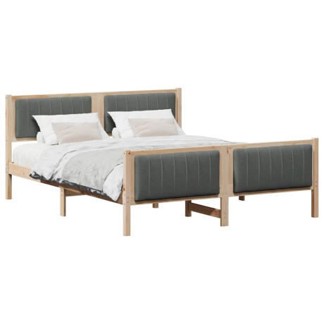 vidaXL Bedframe Bruin en donkergrijs 160 x 200 cm Massief grenenhout afbeelding3 - 1