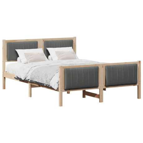vidaXL Bedframe Bruin en donkergrijs 140 x 200 cm Massief grenenhout afbeelding3 - 1
