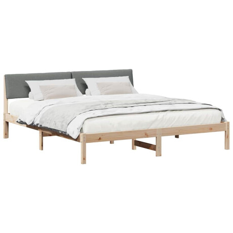 vidaXL Bedframe Bruin en donkergrijs 200 x 200 cm Massief grenenhout afbeelding3 - 1