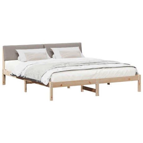 vidaXL Bedframe Bruin en taupe 200 x 200 cm Massief grenenhout afbeelding3 - 1