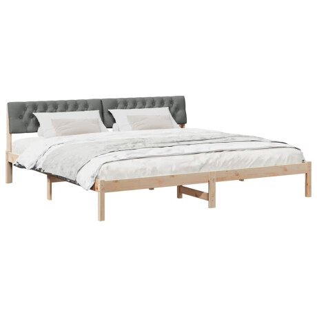 vidaXL Bedframe Bruin en donkergrijs 200 x 200 cm Massief grenenhout afbeelding3 - 1
