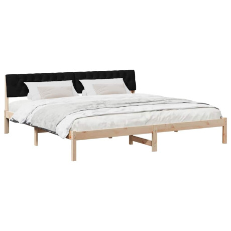 vidaXL Bedframe Bruin en zwart 200 x 200 cm Massief grenenhout afbeelding3 - 1
